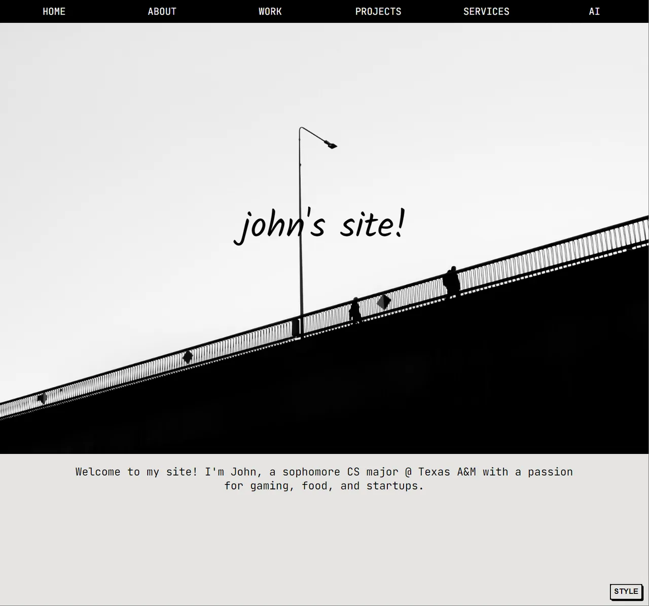 Personal website style one